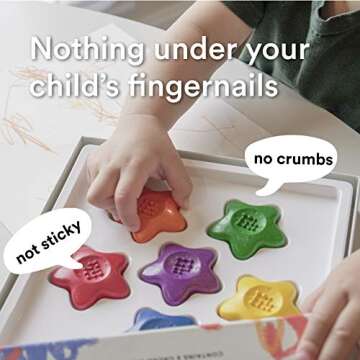 the young artist Cacao Crayons, 100% Food Grade Cacao Butter, Natural, Non Toxic, Safe for Toddlers, Coloring Book included, Easy to Grab for 1,2,3 Year Olds, 6 Colors