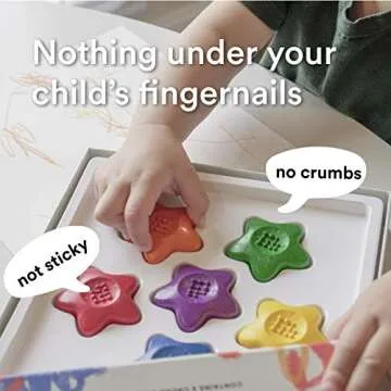 the young artist Cacao Crayons, 100% Food Grade Cacao Butter, Natural, Non Toxic, Safe for Toddlers, Coloring Book included, Easy to Grab for 1,2,3 Year Olds, 6 Colors