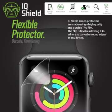 IQShield Screen Protector Compatible with Apple Watch 42mm Series 3/2/1 (6-Pack)(Ultimate) Anti-Bubble Clear TPU Film