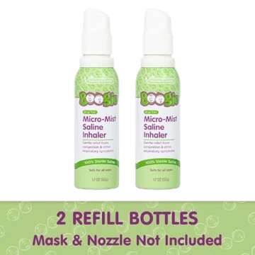 Boogie Micro-Mist Saline Inhaler Refill, 1.7oz Unscented - Pack of 2