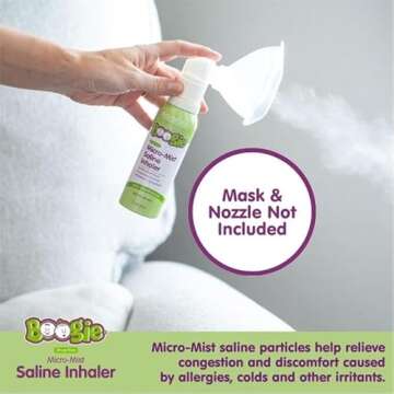Boogie Micro-Mist Saline Inhaler Refill, 1.7oz Unscented - Pack of 2