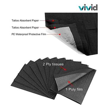 500 Black Dental Bibs - Waterproof Disposable Hygienic Bibs