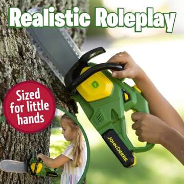 John Deere Power Tools Chainsaw Toy - Realistic Pretend Play for Kids