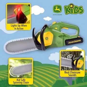 John Deere Chainsaw Toy with Realistic Lights & Sounds