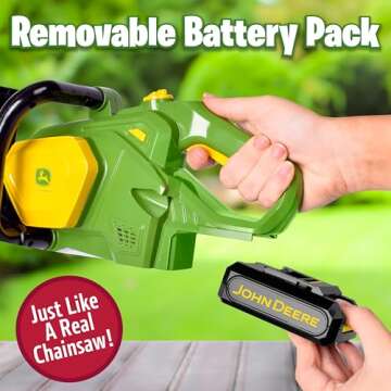John Deere Chainsaw Toy with Realistic Lights & Sounds