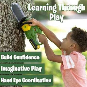 John Deere Chainsaw Toy with Realistic Lights & Sounds
