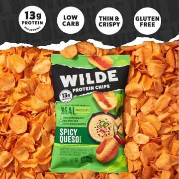 WILDE Protein Chips Variety Pack, Protein Snacks, Keto chips, Made with Real Ingredients, 1.34oz Bag...