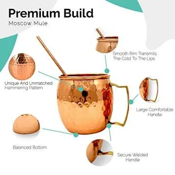 Moscow Mule Copper Mugs Set of 2 with Gift Box