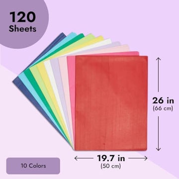Juvale 120 Sheets Colorful Tissue Paper for Gift Wrapping