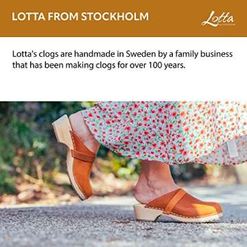 Lotta From Stockholm Swedish Classic Clog Mule for Women | Low Heel Slip-on Wooden Clogs Handmade in...