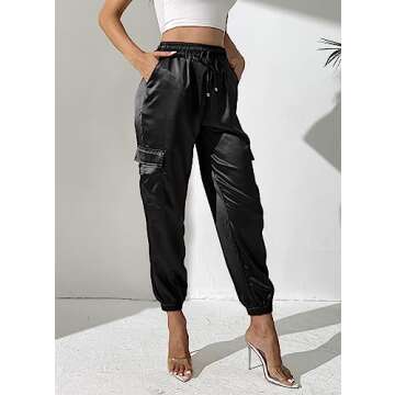 Shop Women's Satin Cargo Joggers Pants for Effortless Style
