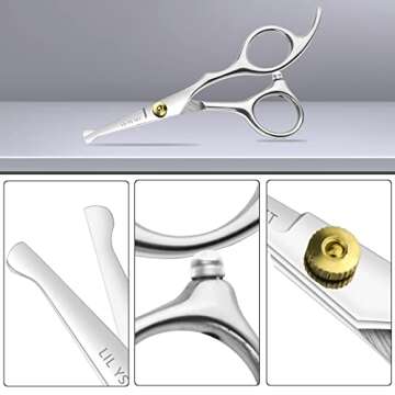 LILYS PET 5.0" Right-Handed Round-Tip Pet Grooming Scissors, Stainless Steel Small Ball Tip for Nose...