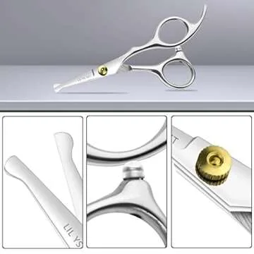 LILYS PET 5.0" Right-Handed Round-Tip Pet Grooming Scissors, Stainless Steel Small Ball Tip for Nose...