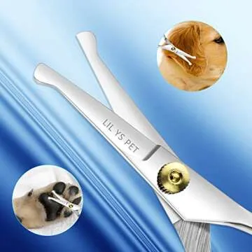 LILYS PET 5.0" Right-Handed Round-Tip Pet Grooming Scissors, Stainless Steel Small Ball Tip for Nose Hair,Ear Hair,Face Hair,Paw Hair for Dogs and Cats…