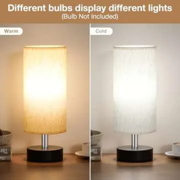 PartageiZ Small Table Lamp for Bedroom - Bedside Lamps for Night Stands, Minimalist Nightstand Light Lamp, Desk Lamps for Reading Room, Kids Room, Living Room, Office, Dorm