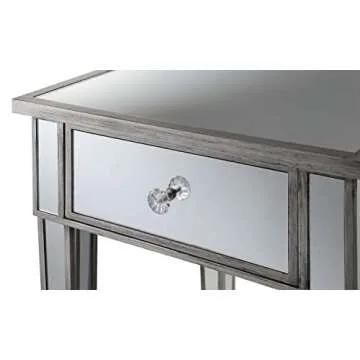 Gold Coast Mirrored End Table with Drawer - Affordable Elegance