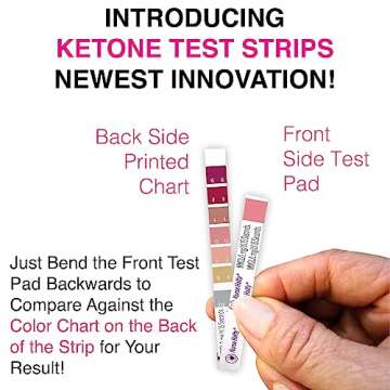 Nurse Hatty - 150 Ketone Test Strips w Built-in Color Chart – Free Keto Guide eBook & Free App - M...