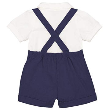 Navy Blue 3PCS Formal Dress Shirt Romper for Boys