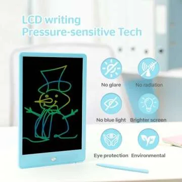10 Inch LCD Writing Tablet for Kids - Safe Colorful Doodle Board