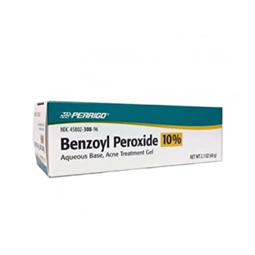 Perrigo 10% Benzoyl Peroxide Acne Treatment Gel – Clear Skin Solution, 2.1 oz