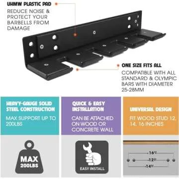 Yes4All Vertical Olympic Barbell Holder for Gym Storage