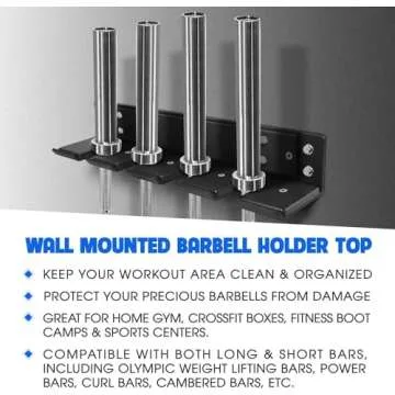 Yes4All Vertical Olympic Barbell Holder for Gym Storage