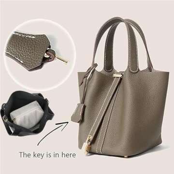 Trendy Plain Color Leather Handbag with Lock Design