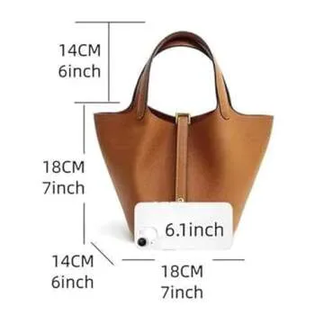 Trendy Plain Color Leather Handbag with Lock Design