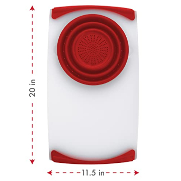 Dexas Over the Sink Cutting Board with Collapsible Strainer