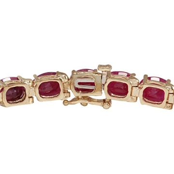 30.89 Carat Ruby Tennis Bracelet in 14K Gold
