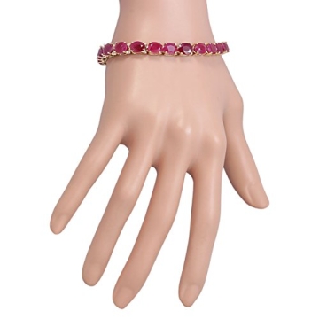 30.89 Carat Ruby Tennis Bracelet in 14K Gold