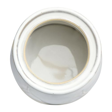 Creative Co-Op White Stoneware Sugar Pot with Lid