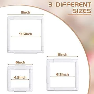 Janinka Embroidery Hoop 3 Pcs Cross Stitch Hoops and Frames White Rectangular Cross Stitch Embroider...