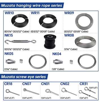 Muzata 10 Pack Heavy Duty Stainless Steel Eye Hooks