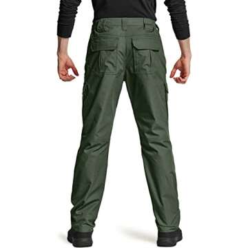 CQR Men's Tactical Pants, Water Resistant Ripstop Cargo Pants, Lightweight EDC Work Hiking Pants, Ou...