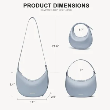 BOSTANTEN Crescent Bag for Women Adjustable Crossbody Purse