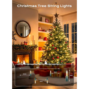 Minetom 50 Count LED Christmas String Lights for Indoor Outdoor