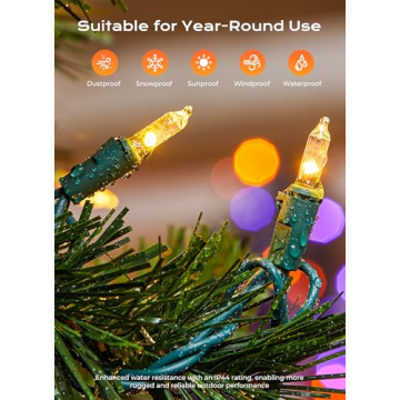 Minetom 50 Count LED Christmas String Lights for Indoor Outdoor