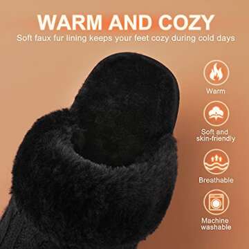 DREAM PAIRS Women's and Men's Winter Slippers Fur Warm and Comfortable Shoes