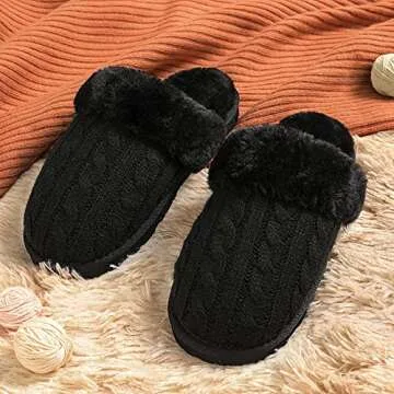 DREAM PAIRS Women's and Men's Winter Slippers Fur Warm and Comfortable Shoes