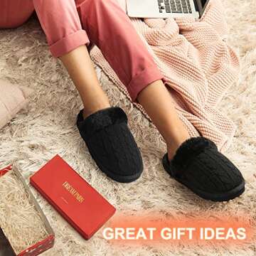 DREAM PAIRS Women's and Men's Winter Slippers Fur Warm and Comfortable Shoes