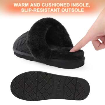 DREAM PAIRS Women's and Men's Winter Slippers Fur Warm and Comfortable Shoes