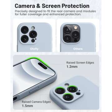 OTOFLY Compatible with iPhone 16 Pro Case, Compatible with MagSafe, Shockproof Magnetic Silicone Case for iPhone 16 Pro,[Military Grade Protection] [2 Pack Screen Protectors], Baby Blue