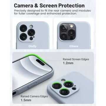 OTOFLY Compatible with iPhone 16 Pro Case, Compatible with MagSafe, Shockproof Magnetic Silicone Case for iPhone 16 Pro,[Military Grade Protection] [2 Pack Screen Protectors], Baby Blue