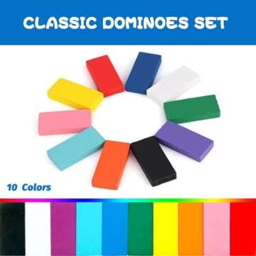 MorTime 1080 Pcs Wooden Dominoes Set - Colorful Building Blocks for Fun Learning