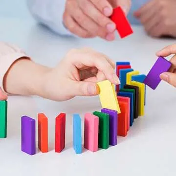 MorTime 1080 Pcs Colorful Wooden Dominoes Set