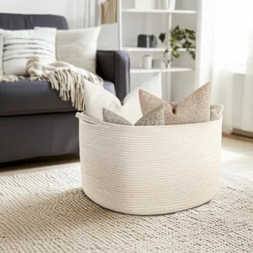 Extra Large Cotton Rope Storage Basket for Home Organization