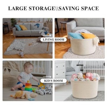 Extra Large Cotton Rope Storage Basket for Home Organization