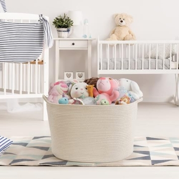 Extra Large Cotton Rope Storage Basket for Home Organization