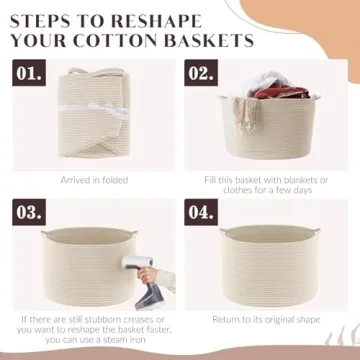 Extra Large Cotton Rope Storage Basket for Home Organization